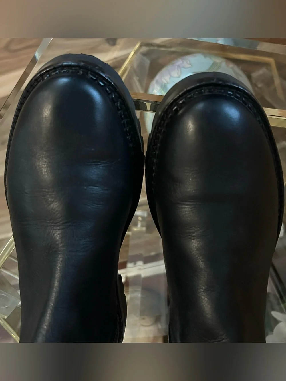 Vince Cabria Black Leather Over-the-Knee Boots Size 9.5
